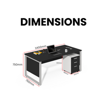 Load image into Gallery viewer, Sleek Study Table with Drawer Pedestal - Mr Nanyang