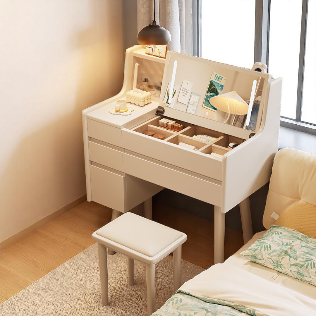 Compact Dressing Table with Mirror & Drawers – Mr Nanyang