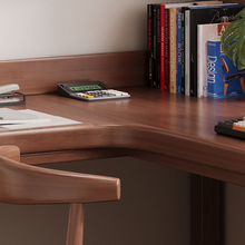 Load image into Gallery viewer, L-Shaped Solid Wood Study Table with Bookshelf for Students & Home Office - Mr Nanyang