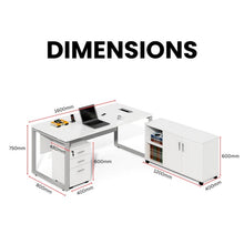 Load image into Gallery viewer, Modern Office Table with Side Cabinet - Mr Nanyang
