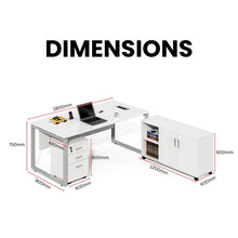 Load image into Gallery viewer, Modern Office Table with Side Cabinet - Mr Nanyang