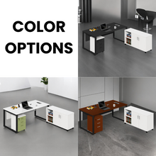 Load image into Gallery viewer, Modern Office Table with Side Cabinet - Mr Nanyang