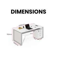 Load image into Gallery viewer, Durable Study Table with Drawer Pedestal - Mr Nanyang