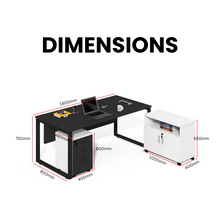 Load image into Gallery viewer, Contemporary Office Table with Side Cabinet - Mr Nanyang