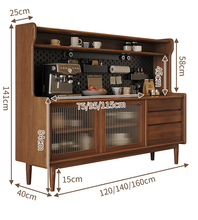 Load image into Gallery viewer, Solid Wood Sideboard Cabinet with Coffee Bar