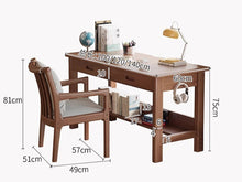 Load image into Gallery viewer, Solid Wood Study Table with Drawers and Shelf Singapore
