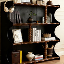 Load image into Gallery viewer, Solid Wood Bookcase Singapore – Vintage French 4-Tier Open Display Shelf