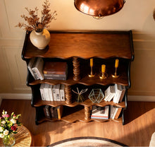 Load image into Gallery viewer, Solid Wood Bookcase Singapore – Vintage French 4-Tier Open Display Shelf
