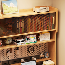 Load image into Gallery viewer, Solid Wood Study Table with Bookshelf and Pegboard Organizer Singapore