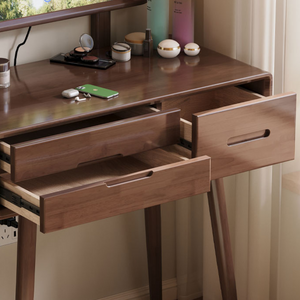 Modern Vanity Table Set - LED Mirror with Storage & Stool - Mr Nanyang