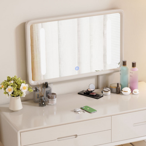 Wooden Vanity Table Set with LED Mirror - Multi-Functional - Mr Nanyang