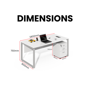 Compact Study Table with Drawer Pedestal - Mr Nanyang