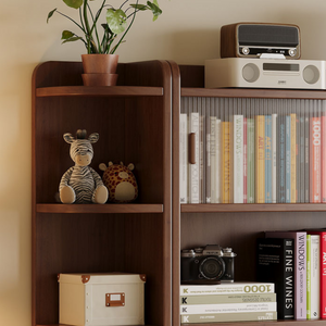 Modular Wood Bookshelf - 3-Piece Glass Door System - Mr Nanyang