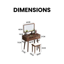 Load image into Gallery viewer, Modern Vanity Table Set - LED Mirror with Storage &amp; Stool - Mr Nanyang