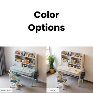 Solid Wood Adjustable Height Kids Desk with Storage - Mr Nanyang