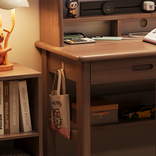 Load image into Gallery viewer, Solid Wood Study Table with Bookshelf and Pegboard Organizer Singapore