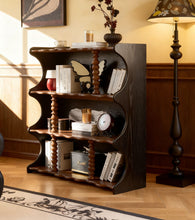 Load image into Gallery viewer, Solid Wood Bookcase Singapore – Vintage French 4-Tier Open Display Shelf