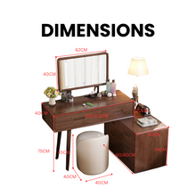 Load image into Gallery viewer, Wooden Vanity Table Set with LED Mirror - Multi-Functional - Mr Nanyang