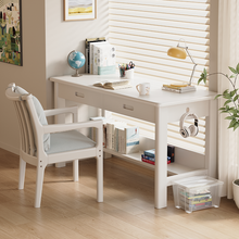 Load image into Gallery viewer, Solid Wood Study Table with Drawers and Shelf Singapore