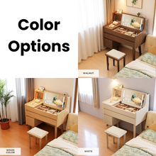 Load image into Gallery viewer, Compact Wooden Dressing Table with Vanity Mirror &amp; Drawers - Mr Nanyang