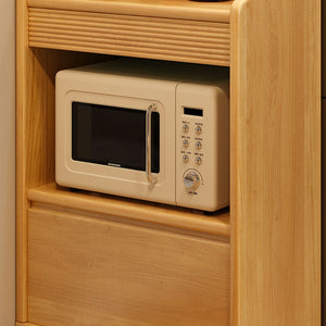 Modern Solid Wood Tall Sideboard Cabinet-Multi-Tier