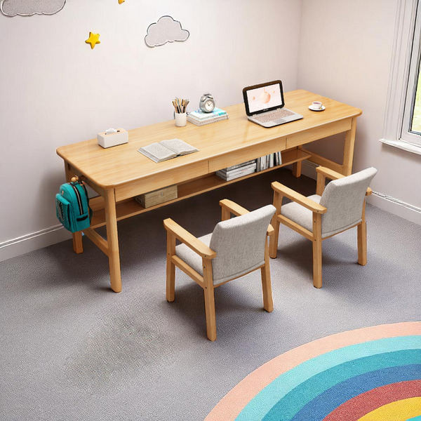 Solid Wood Multi-Seater Desk for Kids/Students and Couples - Mr