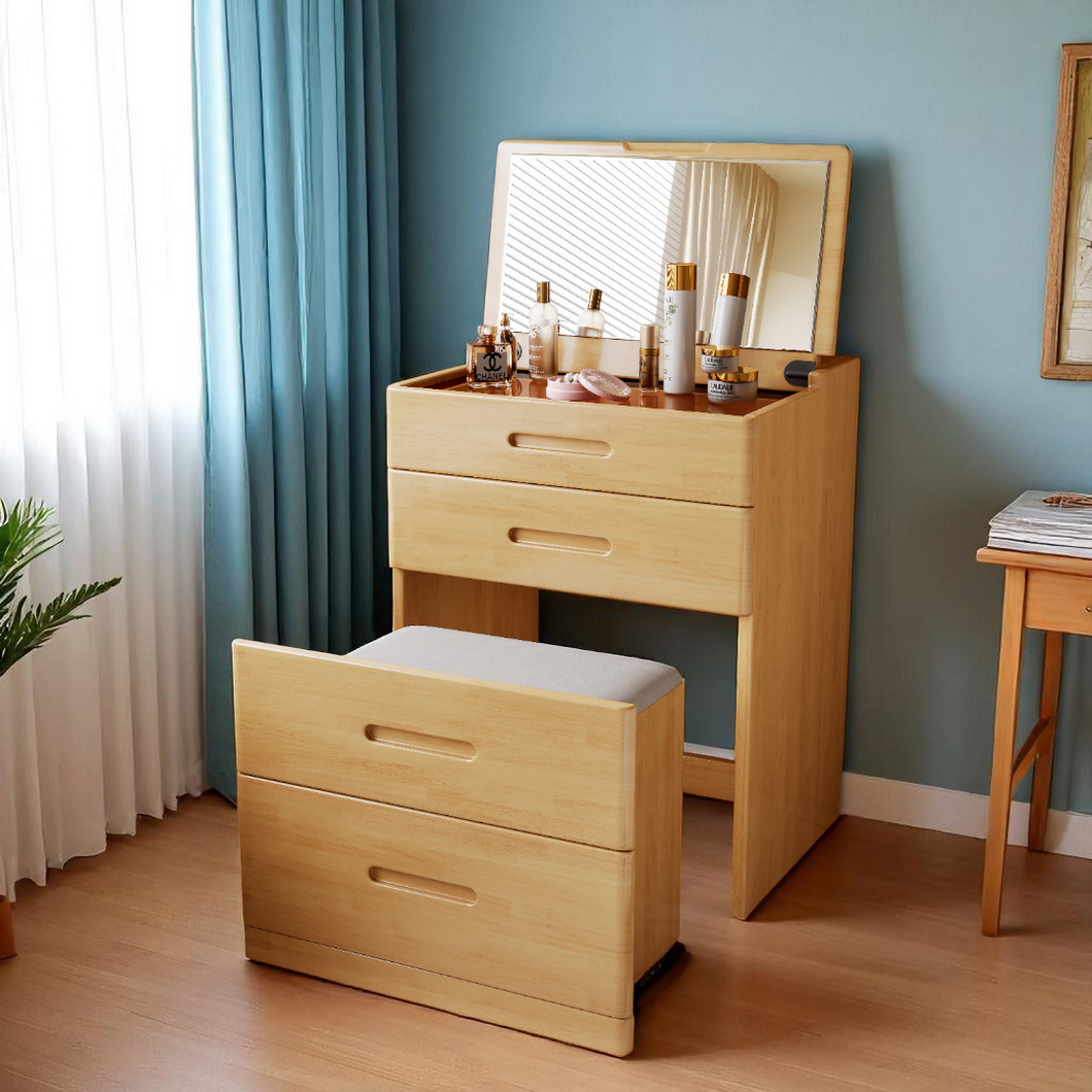 Eco-Friendly Solid Wood Vanity Table - Compact Dressing Table - Mr Nanyang