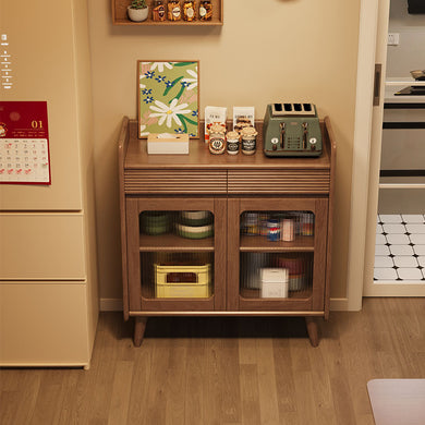 Scandinavian Solid Wood Compact Sideboard Cabinet