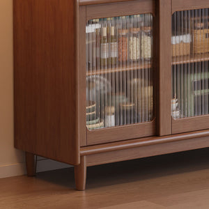 Scandinavian Solid Wood Compact Sideboard Cabinet