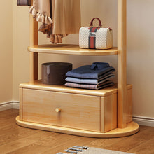Load image into Gallery viewer, Compact Solid Wood Clothes Rack with Storage Drawer