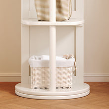 Load image into Gallery viewer, Standing Mirror Clothes Rack - Rotating Solid Wood Design with Hooks
