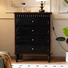 Load image into Gallery viewer, French Retro Chest of Drawers Singapore – 4-Drawer Solid Wood Bedroom Dresser