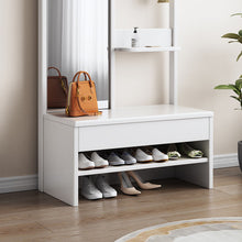 Load image into Gallery viewer, Solid Wood Clothes Rack with Mirror and Shoe Storage