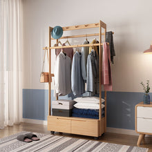 Load image into Gallery viewer, Mobile Clothes Rack with Storage Drawers