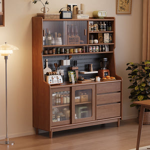 Scandinavian Solid Wood Compact Sideboard Cabinet