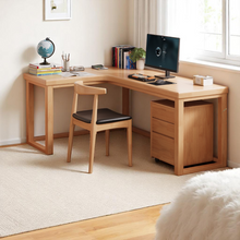 Load image into Gallery viewer, L-Shaped Eco-Friendly Solid Wood Study &amp; Home Office Table - Mr Nanyang