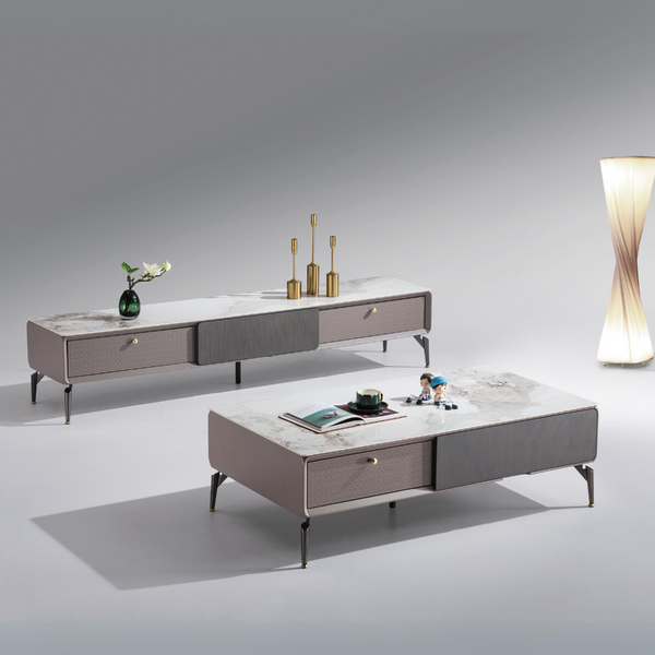 Stylish Sintered Stone Coffee Table Cabinet - Mr Nanyang