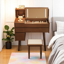 Load image into Gallery viewer, Compact Wooden Dressing Table with Vanity Mirror &amp; Drawers - Mr Nanyang