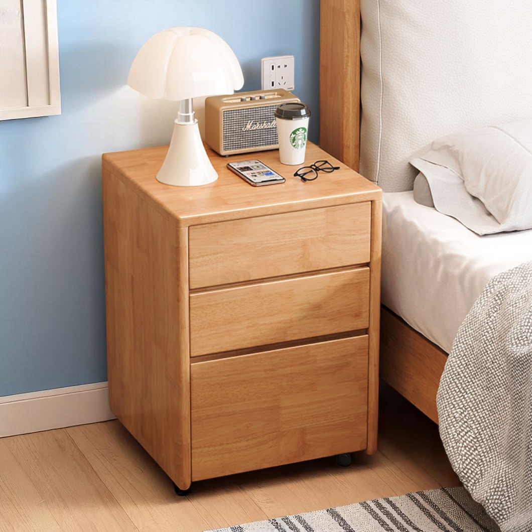 Triple-Tier Wooden Storage - Wheeled Cabinet System - Mr Nanyang