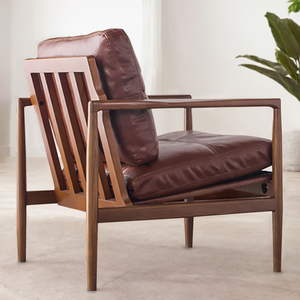 Retro Chic Leather Lounge Chair - Mr Nanyang