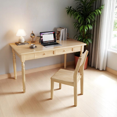 Classic American Style Solid Wood Study Table with Drawers - Mr Nanyang