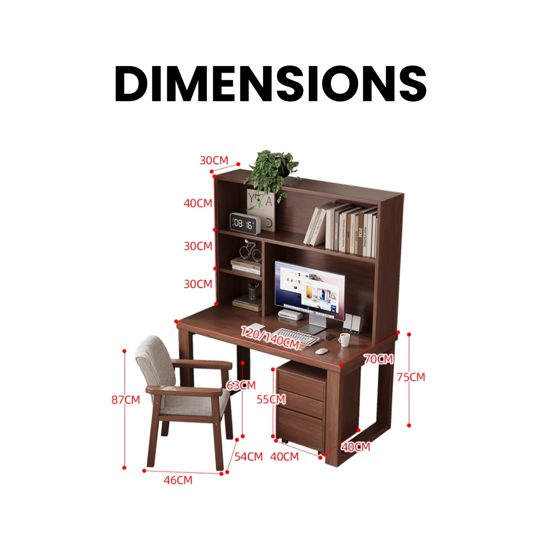 Study Desk All Part All-in-One Study Table with Bookshelf: Premium Desk Furniture - Mr Nanyang