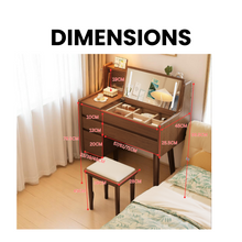 Load image into Gallery viewer, Compact Wooden Dressing Table with Vanity Mirror &amp; Drawers - Mr Nanyang