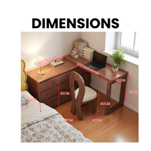 Load image into Gallery viewer, L-Shaped Solid Wood Dressing Table Corner Vanity with 6 Drawers - Mr Nanyang