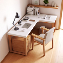 Load image into Gallery viewer, L-Shaped Eco-Friendly Solid Wood Study &amp; Home Office Table - Mr Nanyang