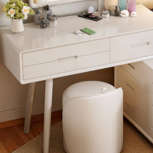 Wooden Vanity Table Set with LED Mirror - Multi-Functional - Mr Nanyang