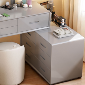 Wooden Vanity Table Set with LED Mirror - Multi-Functional - Mr Nanyang