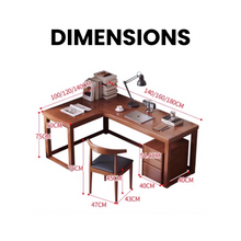 Load image into Gallery viewer, L-Shaped Eco-Friendly Solid Wood Study &amp; Home Office Table