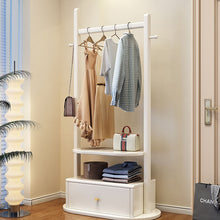 Load image into Gallery viewer, Compact Solid Wood Clothes Rack with Storage Drawer