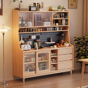 Scandinavian Solid Wood Compact Sideboard Cabinet